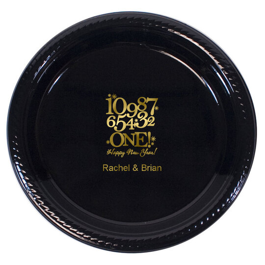 Personalized New Year's Countdown Plastic Plates